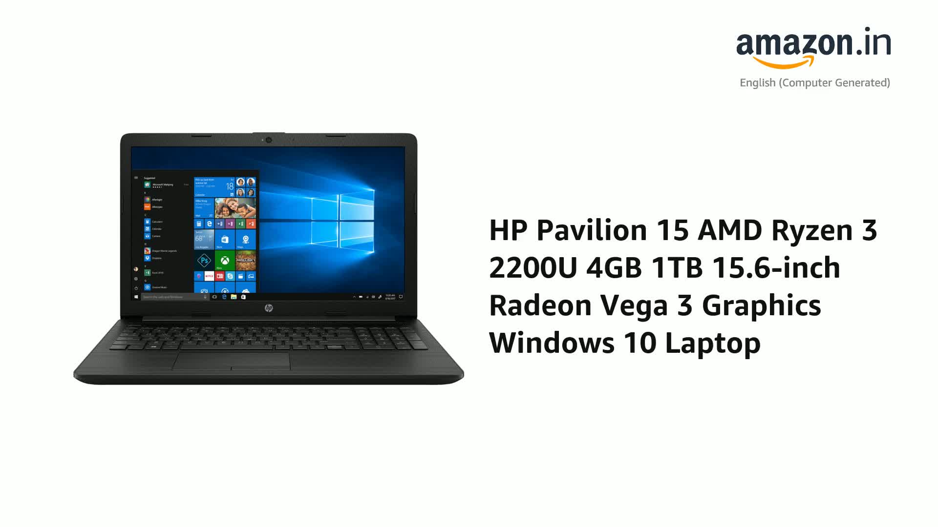 Watch HP Pavilion 15 AMD Ryzen 3 2200U 4GB 1TB 15.6-inch Radeon Watch HP Pavilion 15 AMD Ryzen 3 2200U 4GB 1TB 15.6-inch Radeon